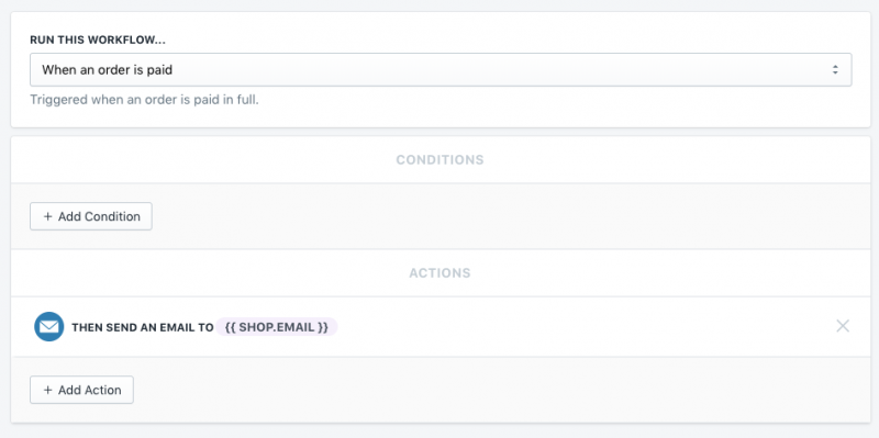 Setup showing how to send an email to yourself with cart attributes when an order is placed